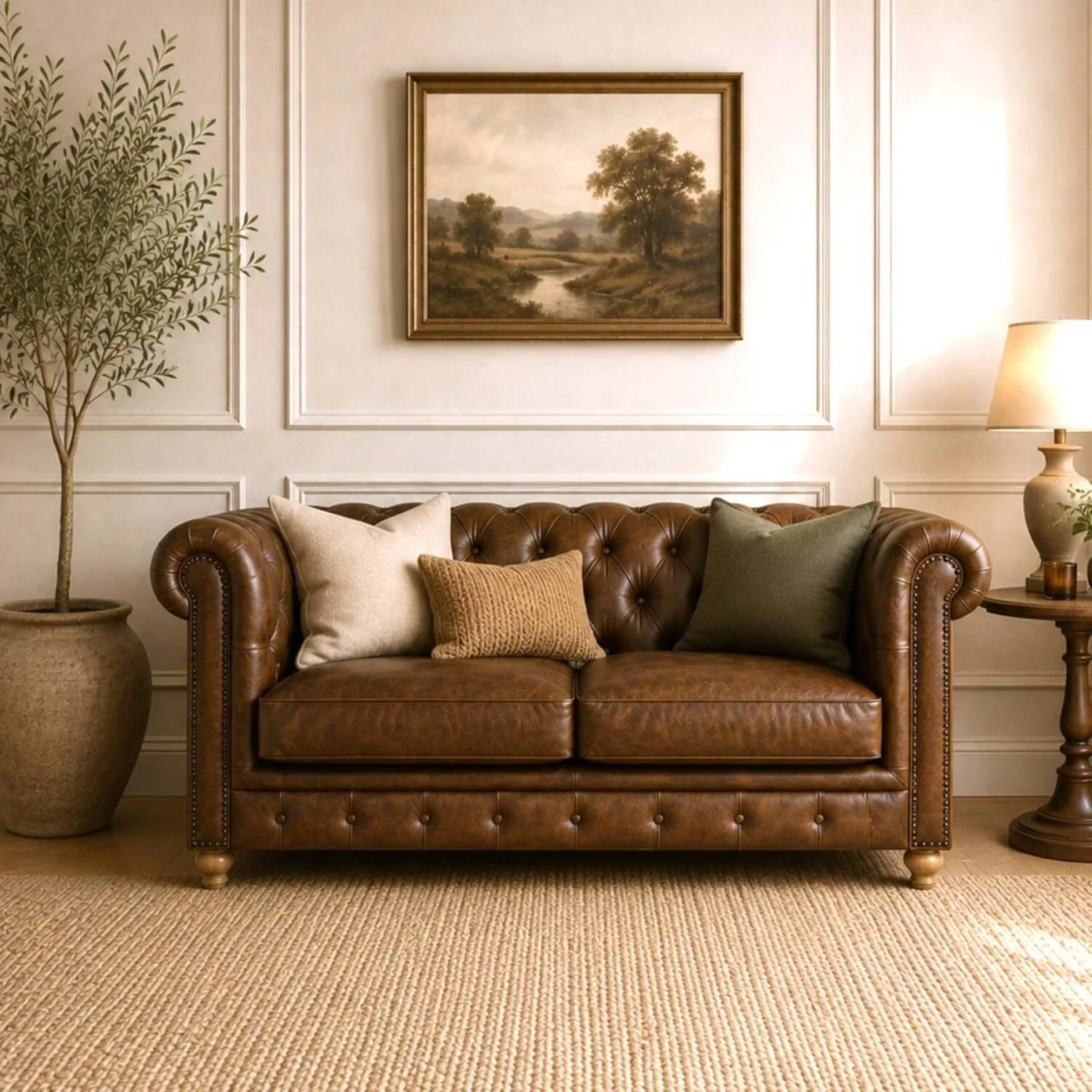 Windsor Leather 2 Seater Sofa - Old English – image 2