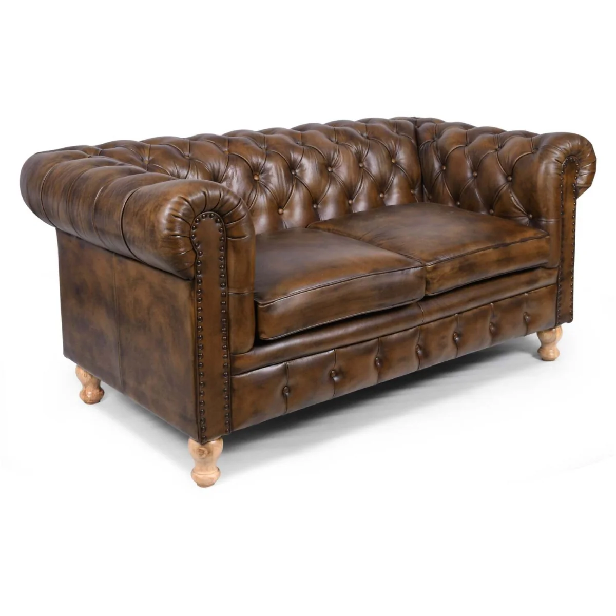 Windsor Leather 2 Seater Sofa - Old English – image 3