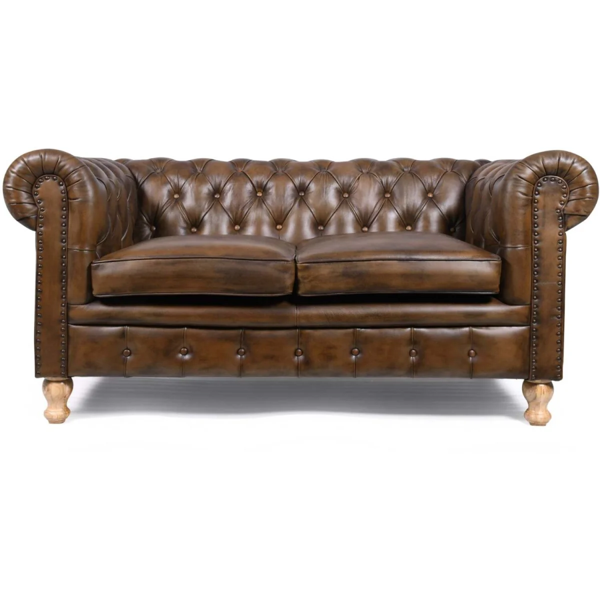 Windsor Leather 2 Seater Sofa - Old English – image 4