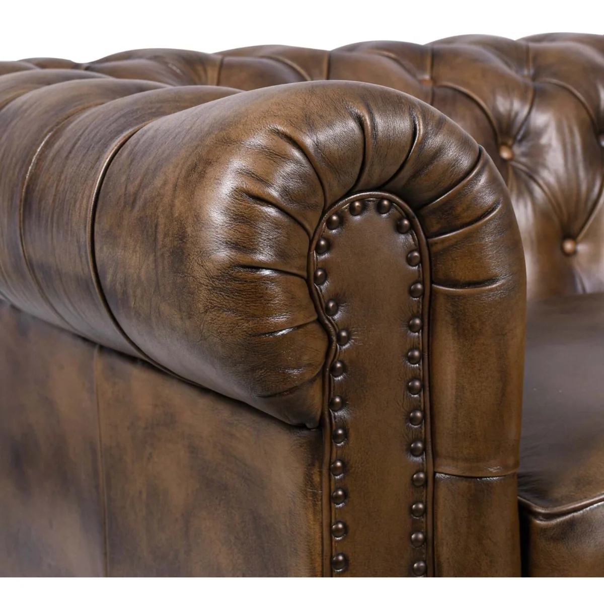 Windsor Leather 2 Seater Sofa - Old English – image 6
