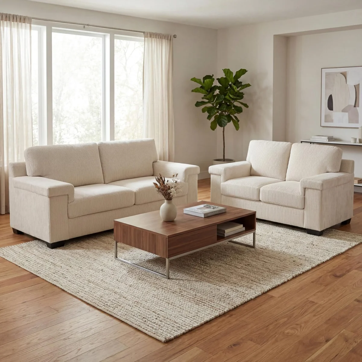 Enzo Jumbo Corduroy Sofa - Cream / 5 – image 2