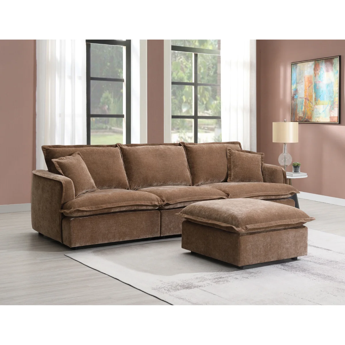 Molly 3 Seater Sofa with Ottoman – image 7
