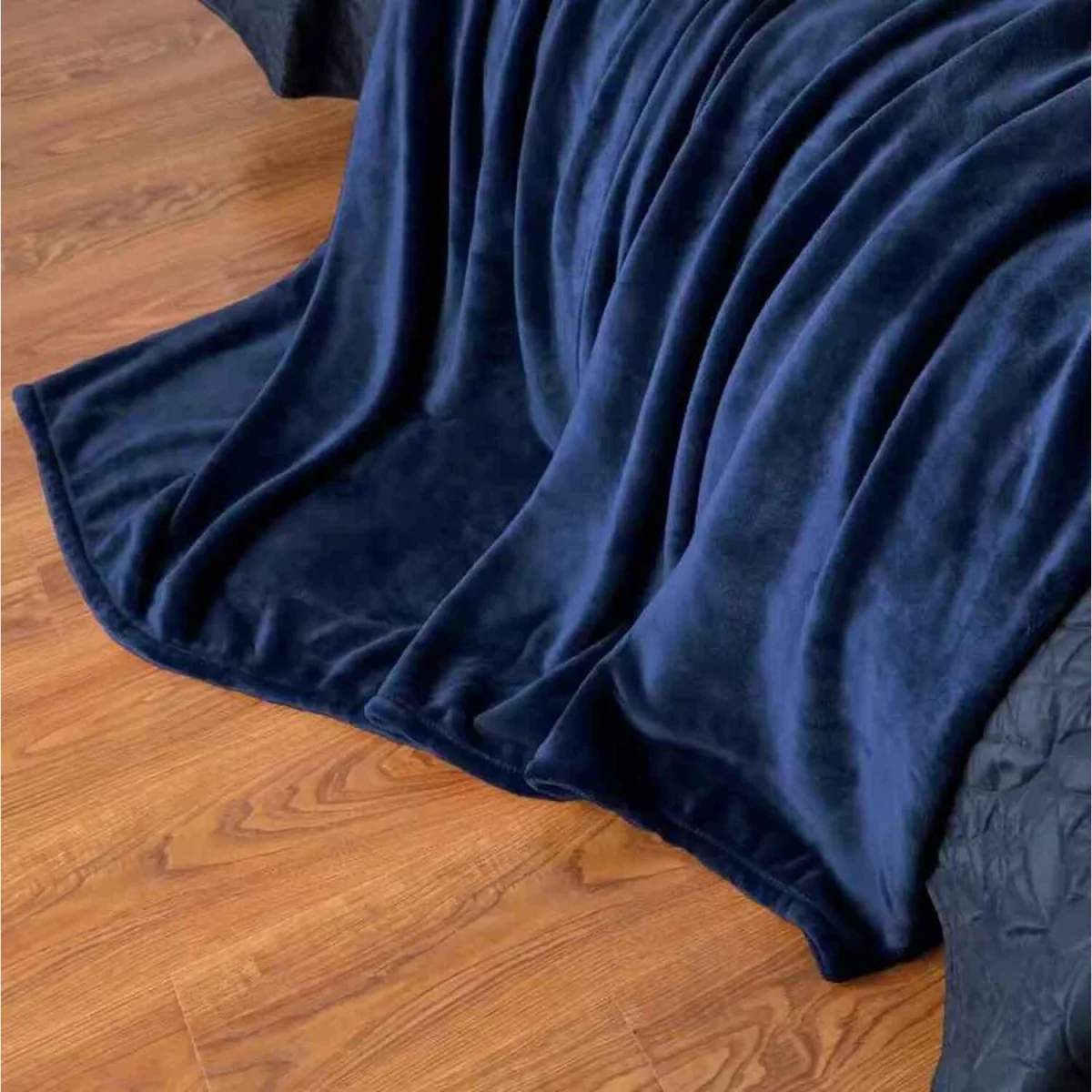 Soft Flannel Fleece Blanket for Bed or Sofa - dark blue – image 6