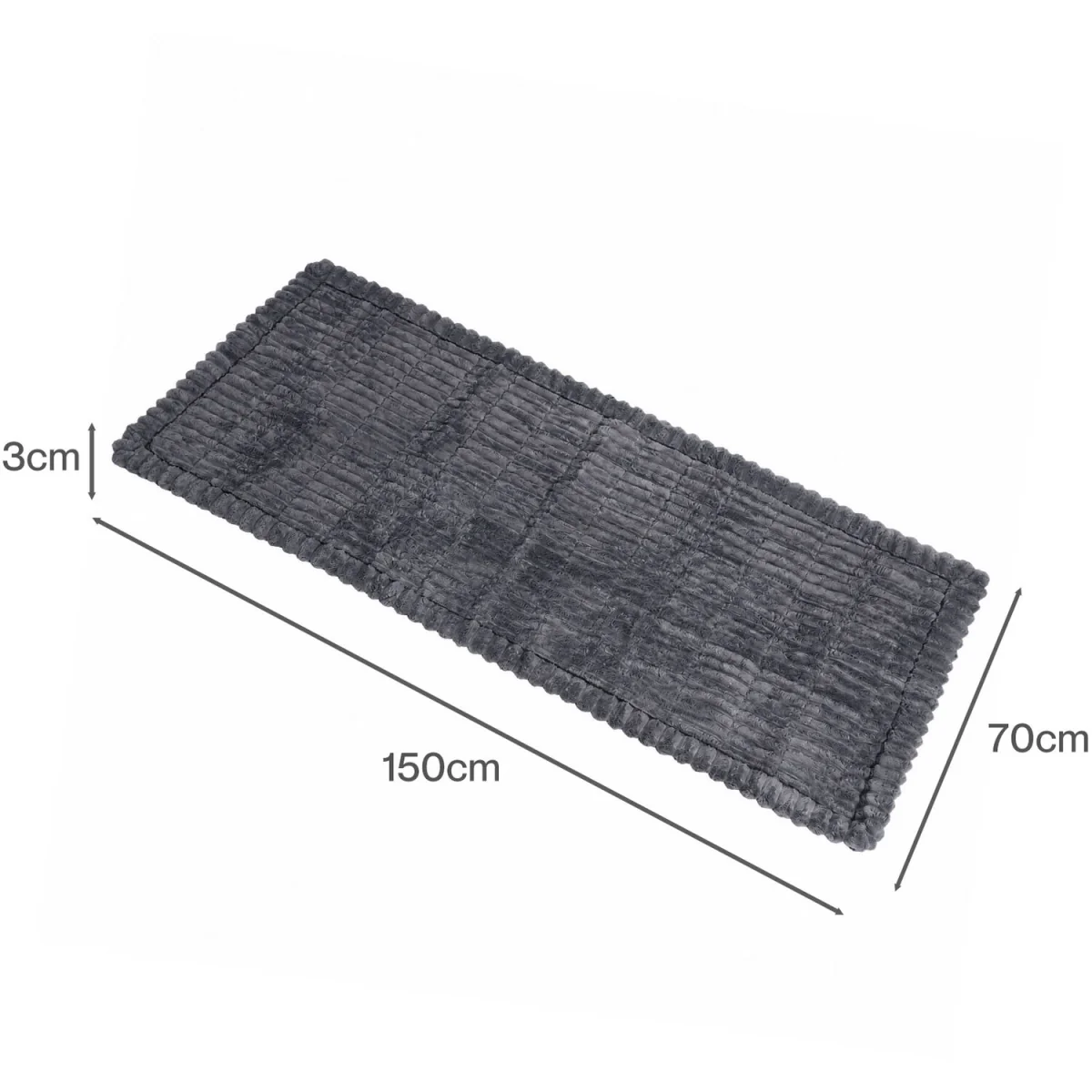 Sofa Cover Corduroy 70 x 150cm Non Slip Machine Washable Deep Grey - Dark Grey – image 4