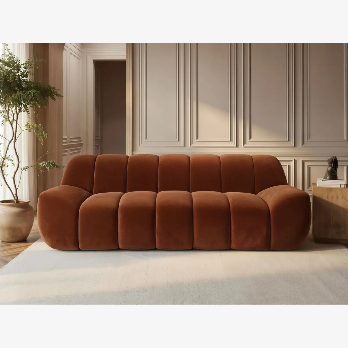 Macy Large Sofa Chenille - Orange