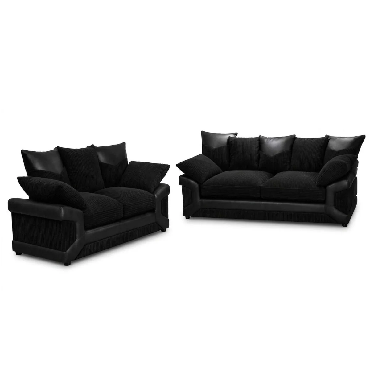 DINO 3 Seater and 2 Seater Sofa - Black-Black – image 2