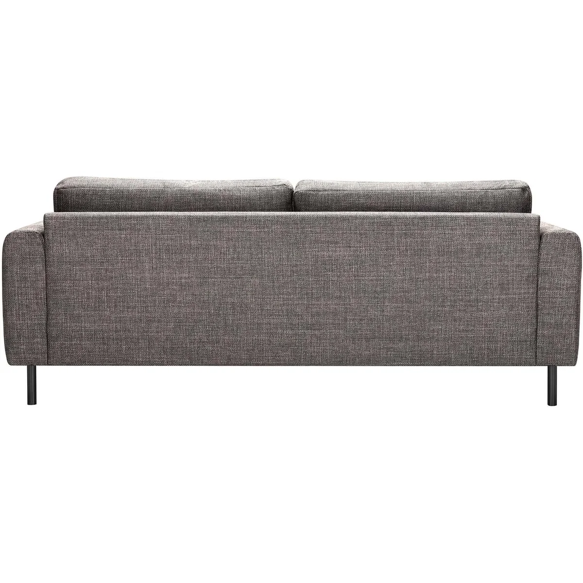 San Sebastian Set of 2 Upholstered 3-Seater Sofas, Light Grey Brown Fabric, Black Steel Legs - Grey – image 6