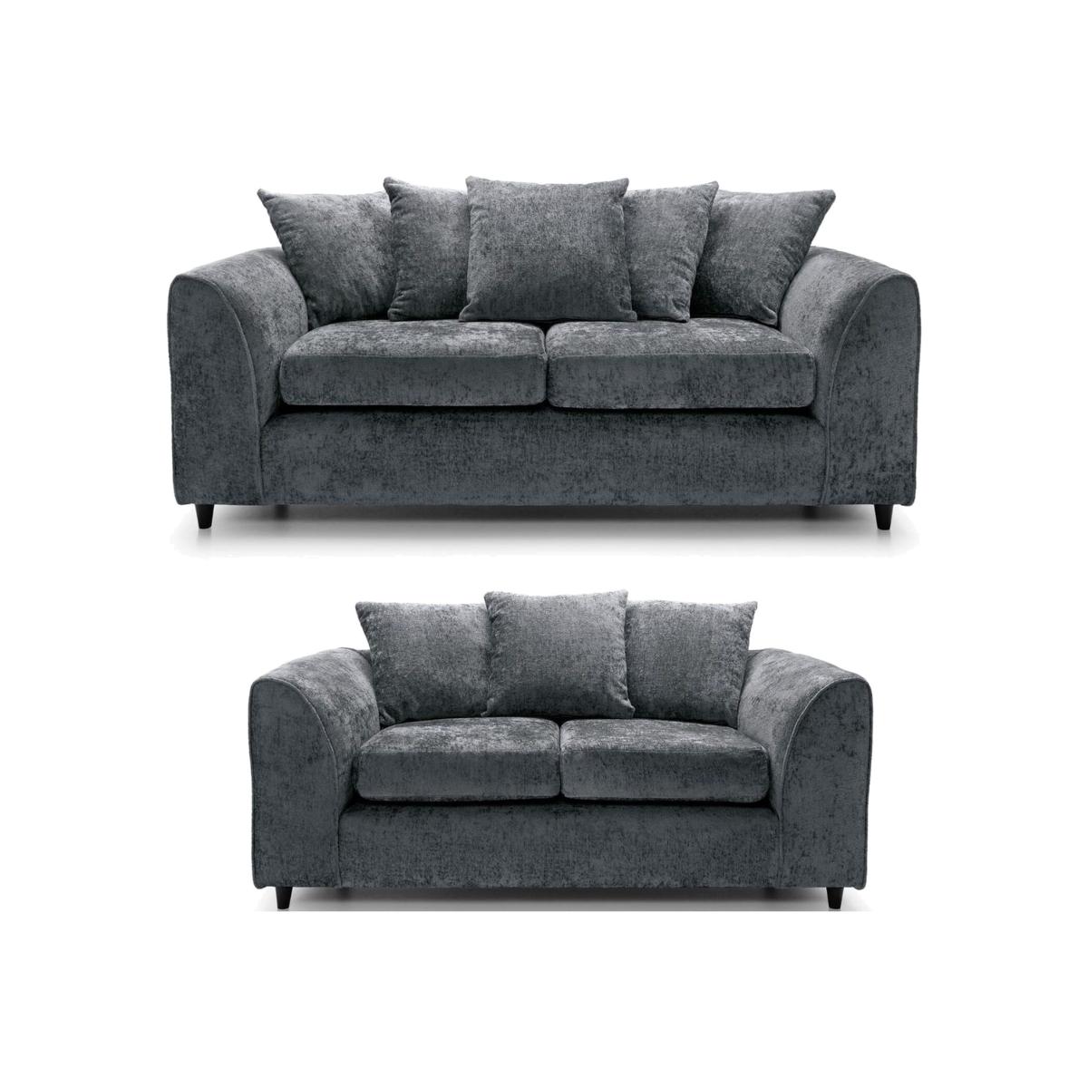 Dylan Chenille Fabric Sofa Set - Grey