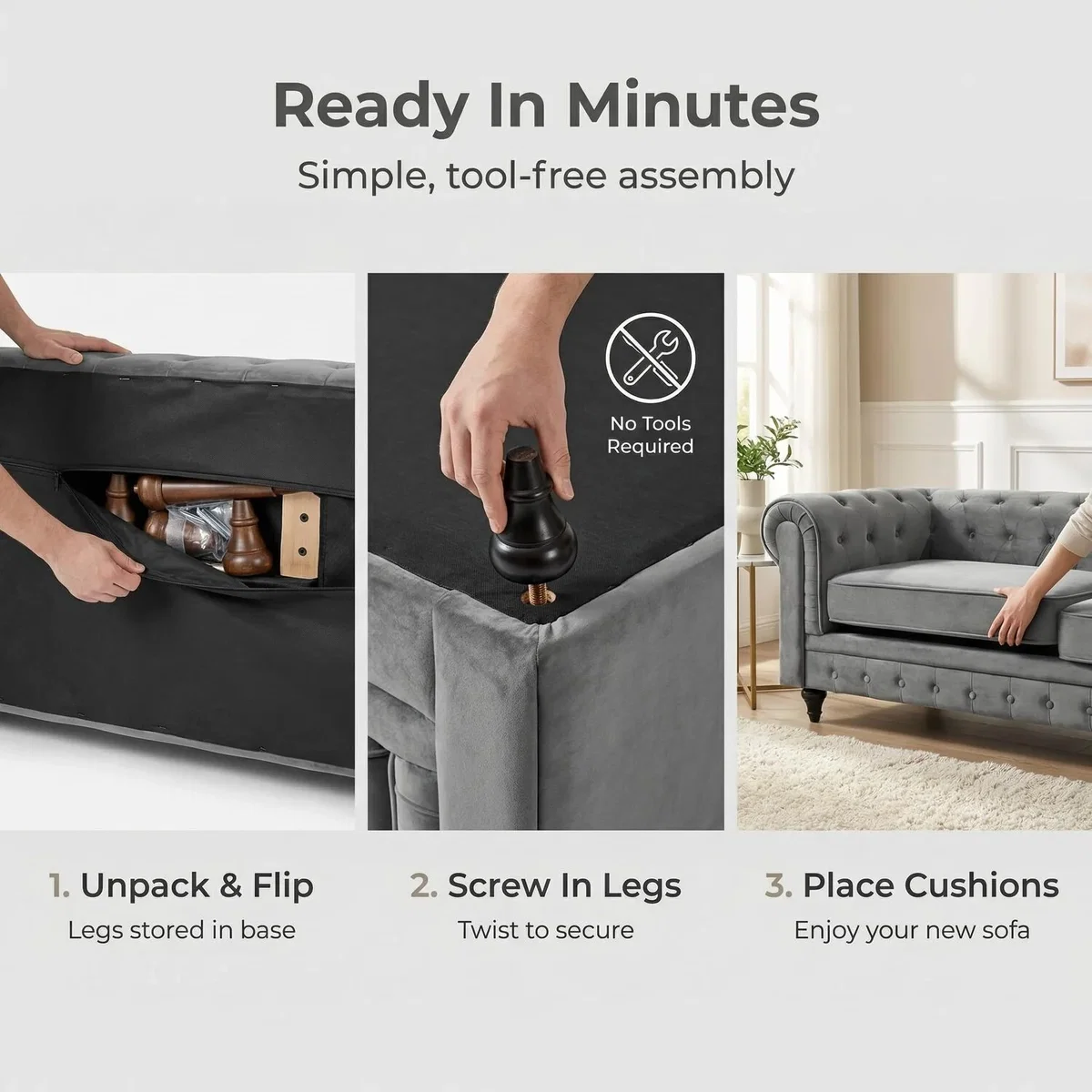 Chesterfield 2 and 3 Seater Sofa Suite – image 10