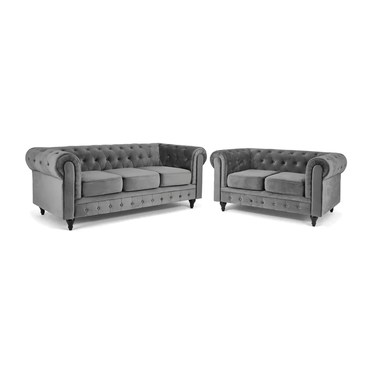 Chesterfield 2 and 3 Seater Sofa Suite – image 1