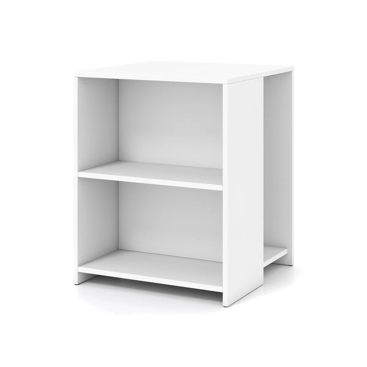 3 Tier Square Sofa End Table with Open Shelves - White – image 1