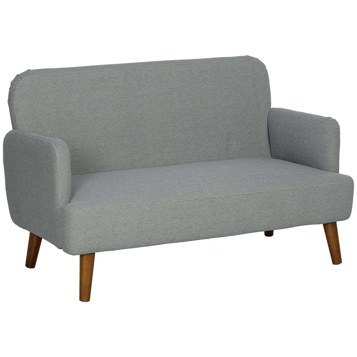 Midi Tami Grey Velvet Compact 2-Seater Sofa, Extra-Thick Padding, Wooden Legs – image 3