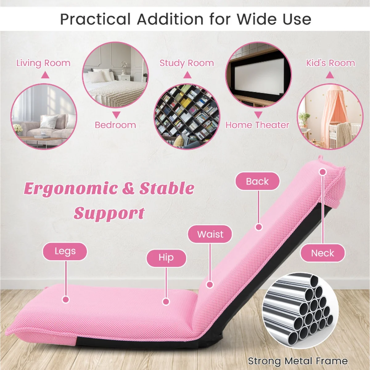 Floor Chair Lazy Sofa - Pink – image 3