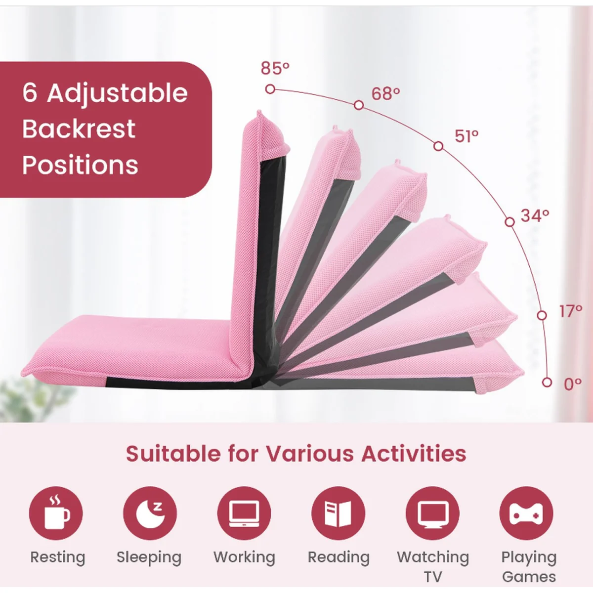 Floor Chair Lazy Sofa - Pink – image 6