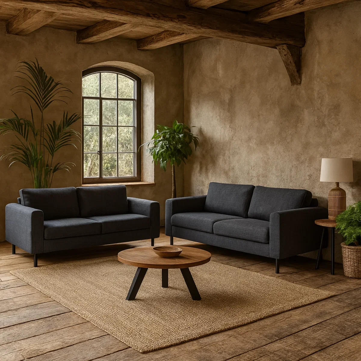 Wyld Haus San Sebastian Sofa Set - 3-Seater & 2-Seater, Dark Grey Fabric - Grey – image 5