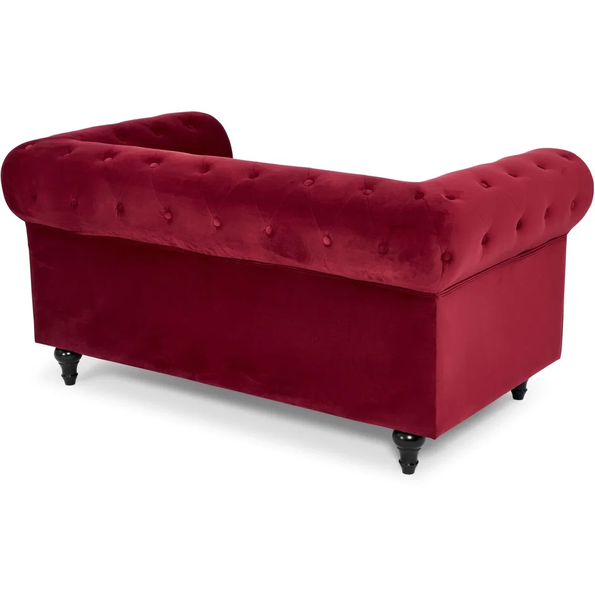 Chesterfield Scroll Arm Velvet Sofa - Wine / 3 – image 7