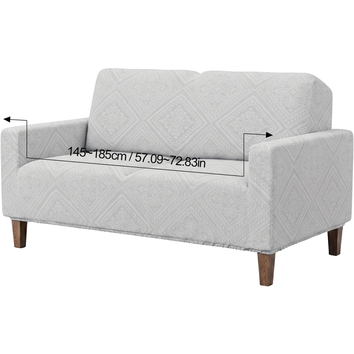 High Stretch Anti-slip Full-Coverage Couch Cover Sofa Cover with Foam Rods - Light Grey / 145 - 185 cm – image 7