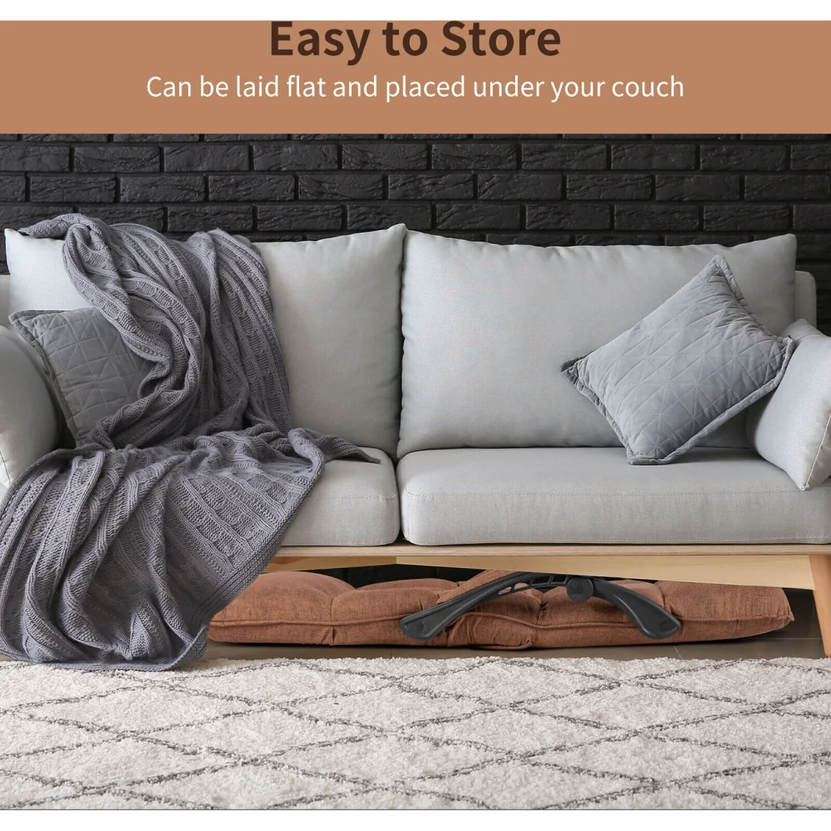 14 Position Adjusting Backrest Lazy Sofa - Brown – image 9