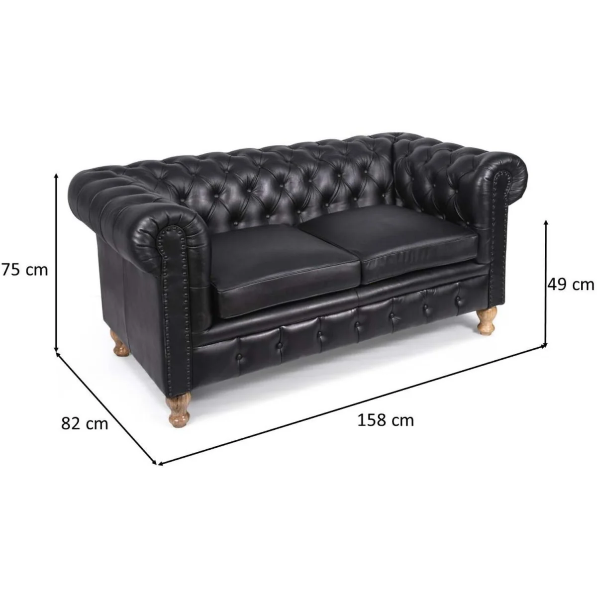 Brompton 2 Seater Sofa - Black – image 9