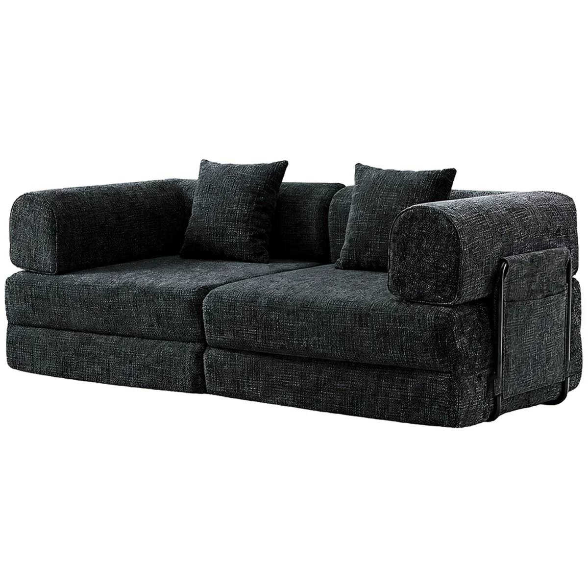 Modular Sofa Bed 3 Seater Convertible Couch Oversize Folding Washable - Grey – image 2