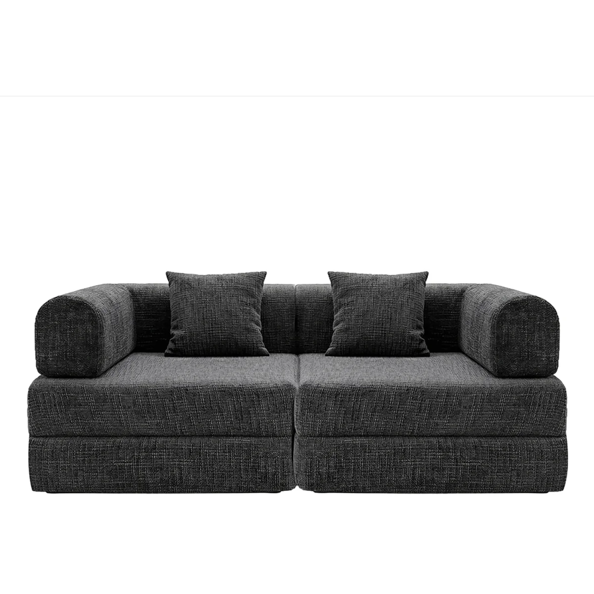 Modular Sofa Bed 3 Seater Convertible Couch Oversize Folding Washable - Grey – image 3