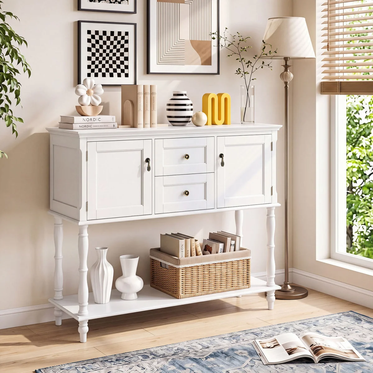 Sofa Stand Behind Couch for Living Room - White – image 3