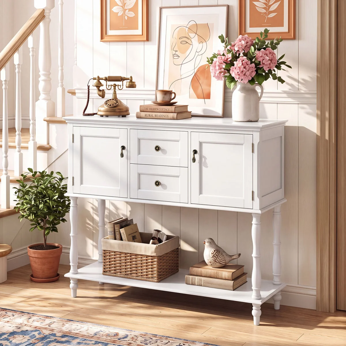 Sofa Stand Behind Couch for Living Room - White – image 5