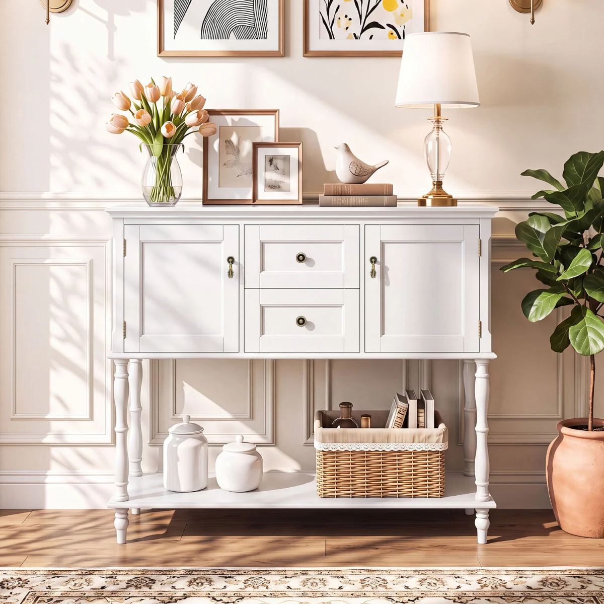 Sofa Stand Behind Couch for Living Room - White – image 6