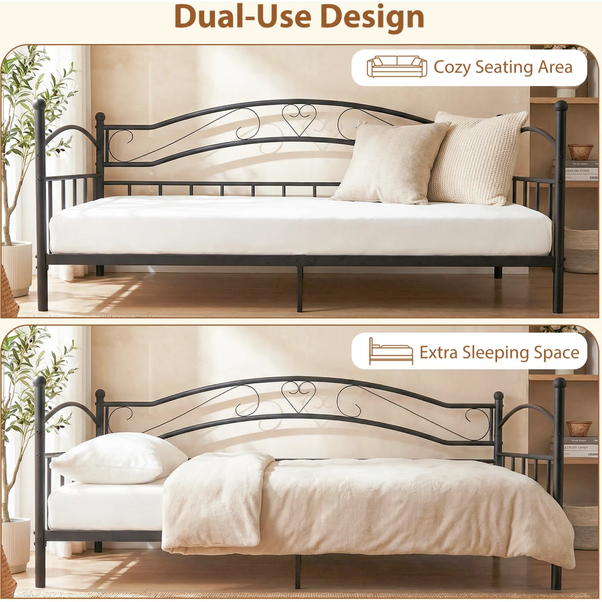 Single Size Sofa Bed - Black – image 8