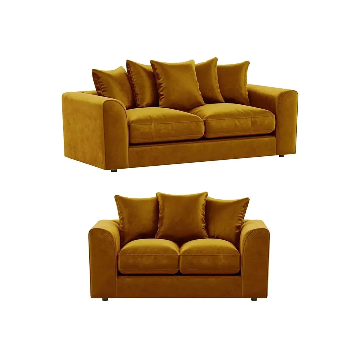 DYLAN Plush Velvet 3 Seater and 2 Seater Sofa