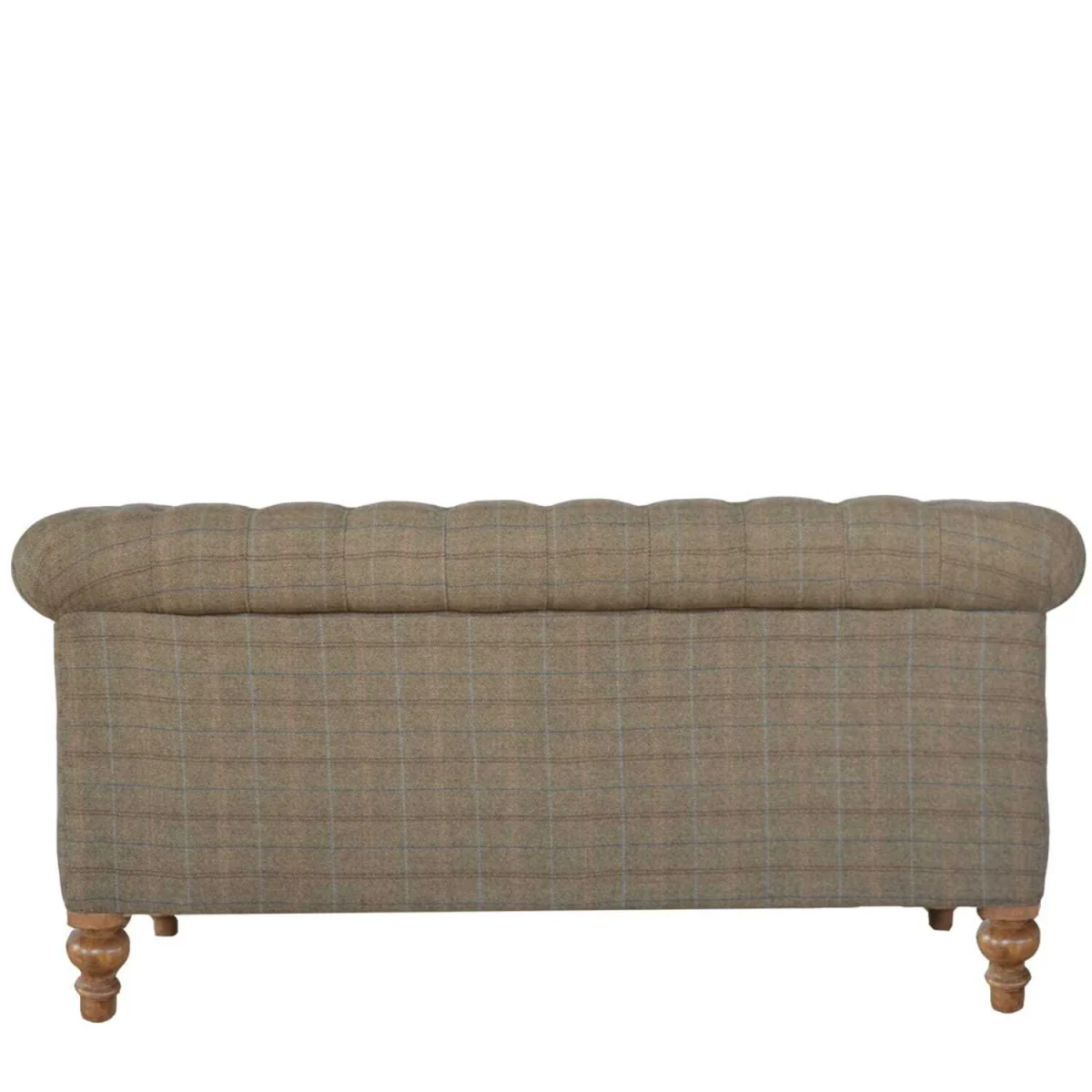Capri 2 Seat Chesterfield Sofa Multi Tweed Solid Mango Wood Frame - Brown – image 4