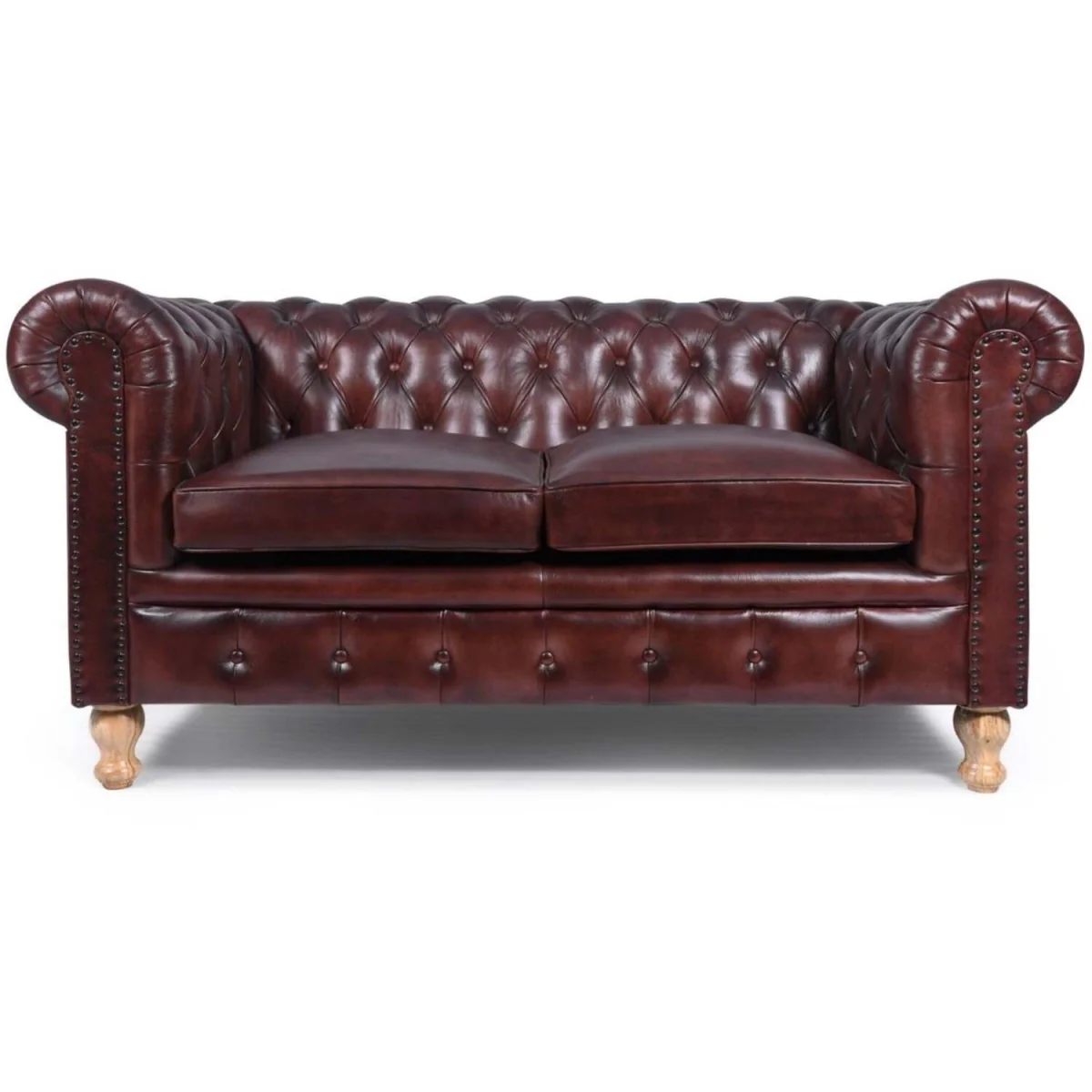 Kensington Leather 2 Seater Sofa - Ox Blood Red – image 3