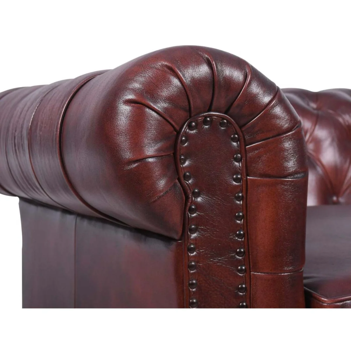 Kensington Leather 2 Seater Sofa - Ox Blood Red – image 7