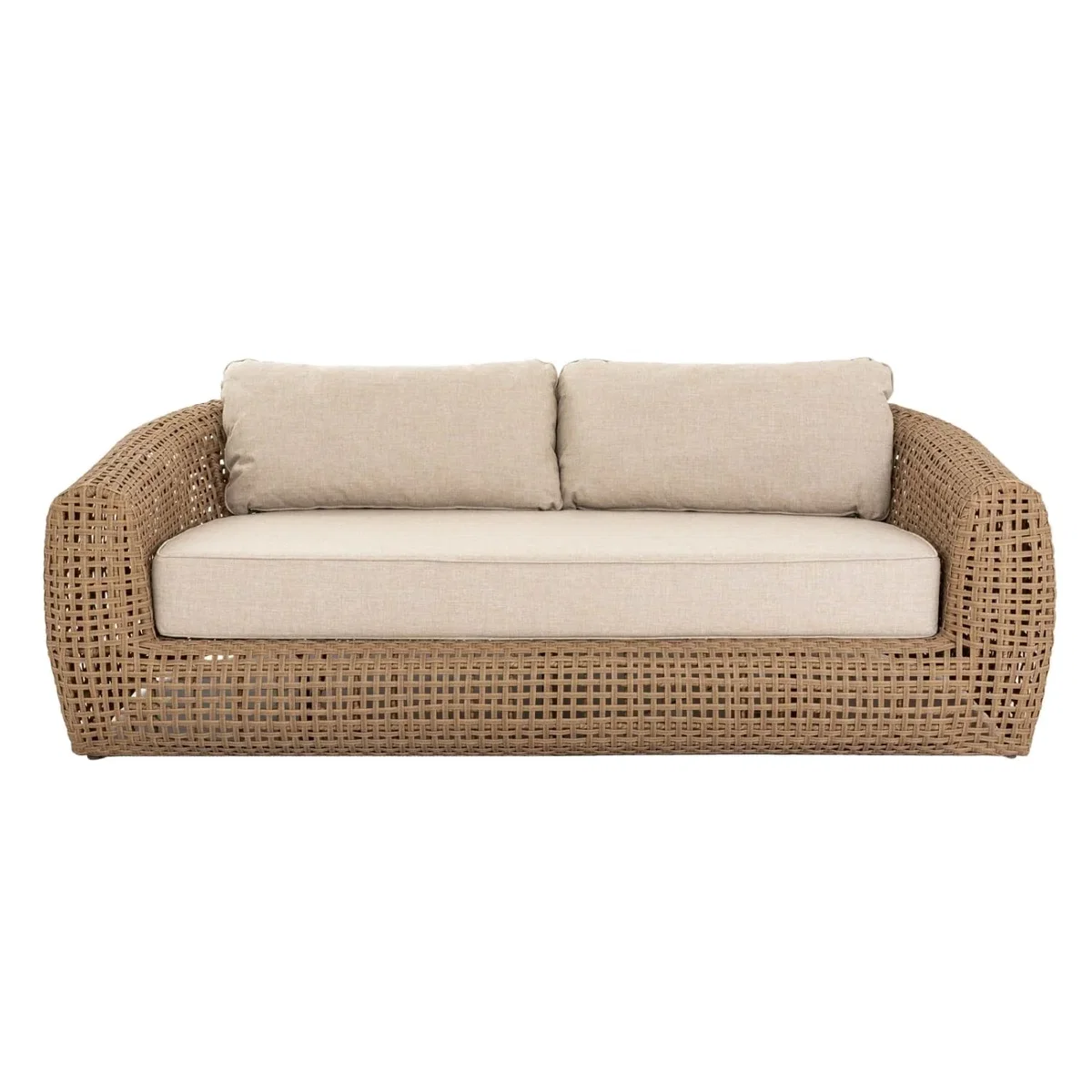 Sardinia 2 Seater Natural Rattan Sofa with Cushions – image 2