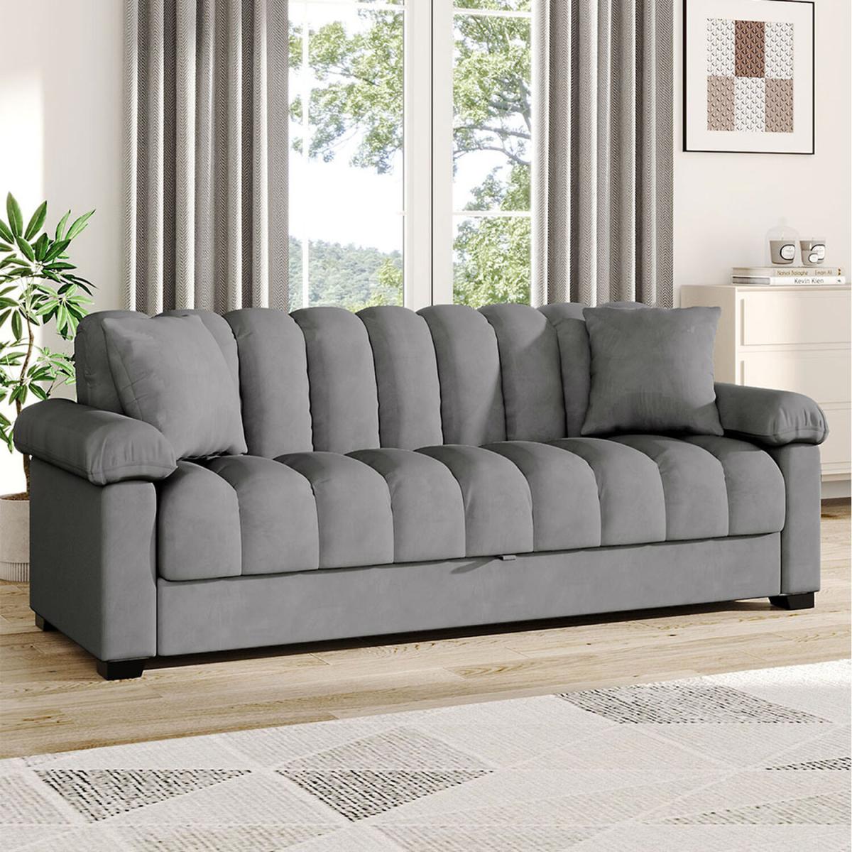 Storage Sofa with Convertible Design - Grey