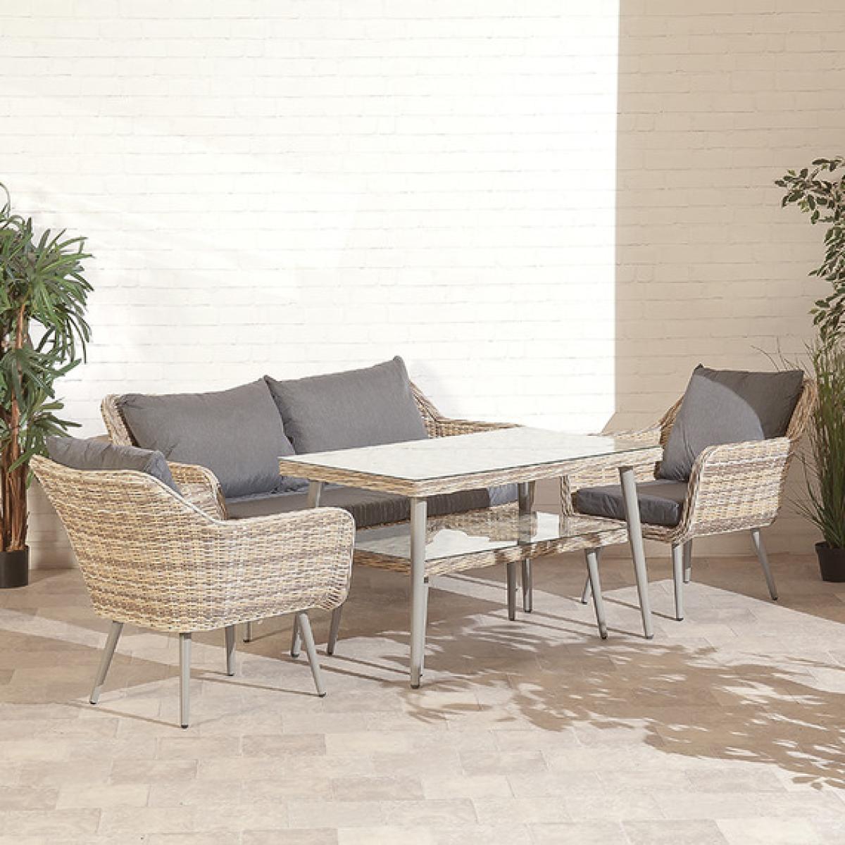 Novara Rattan Sofa 5 Piece Suntime - Grey