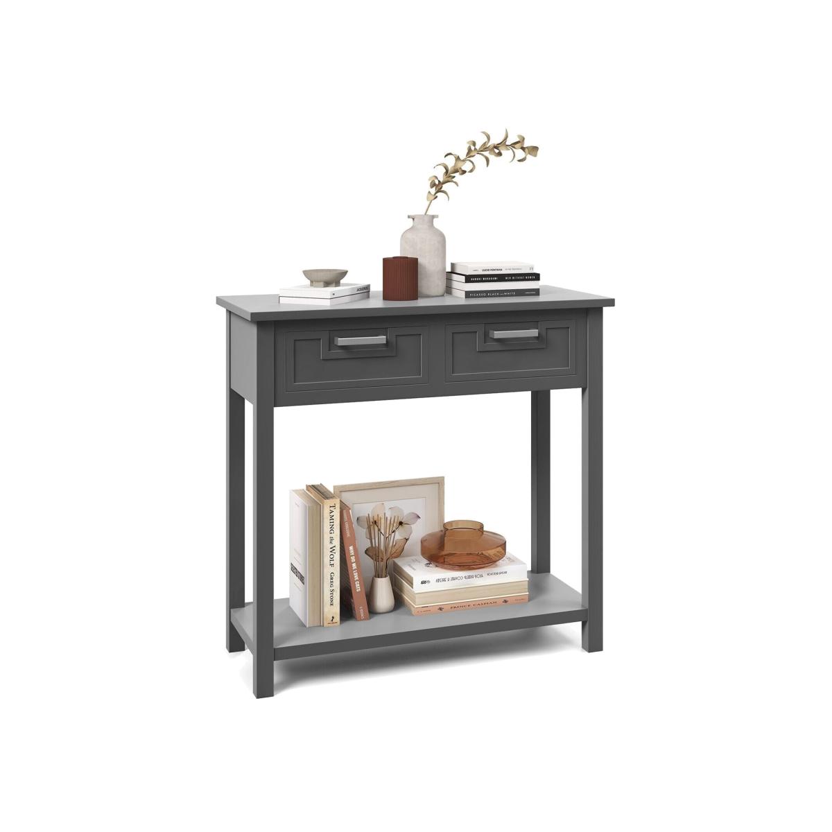 Narrow Sofa Table Hall Desk - Grey