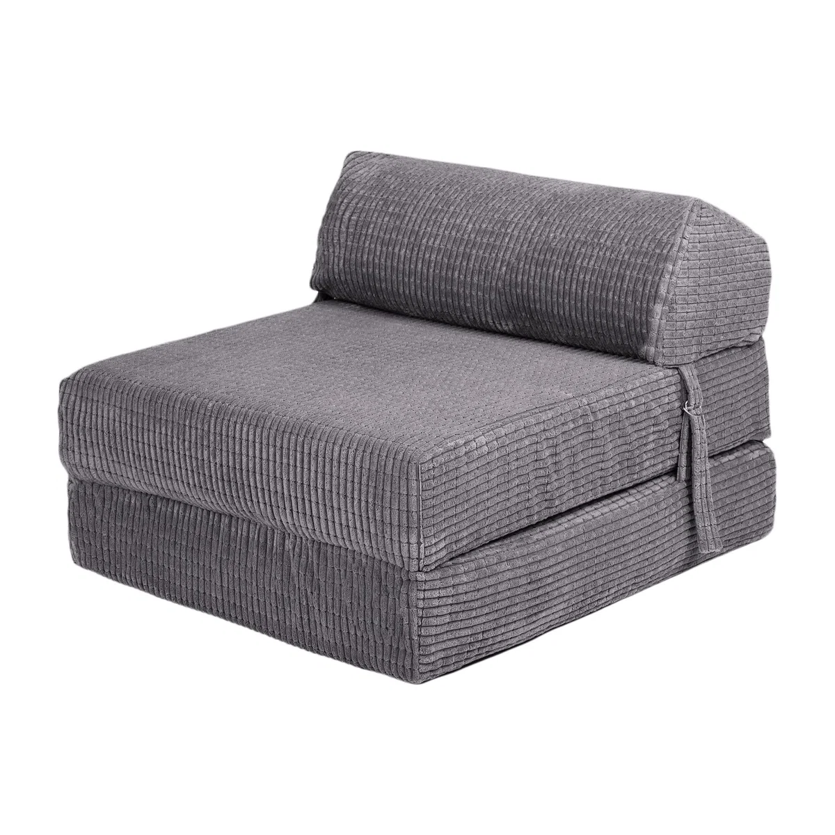 Folding Single Z Bed Mattress Soft Sofa Futon - Charcoal