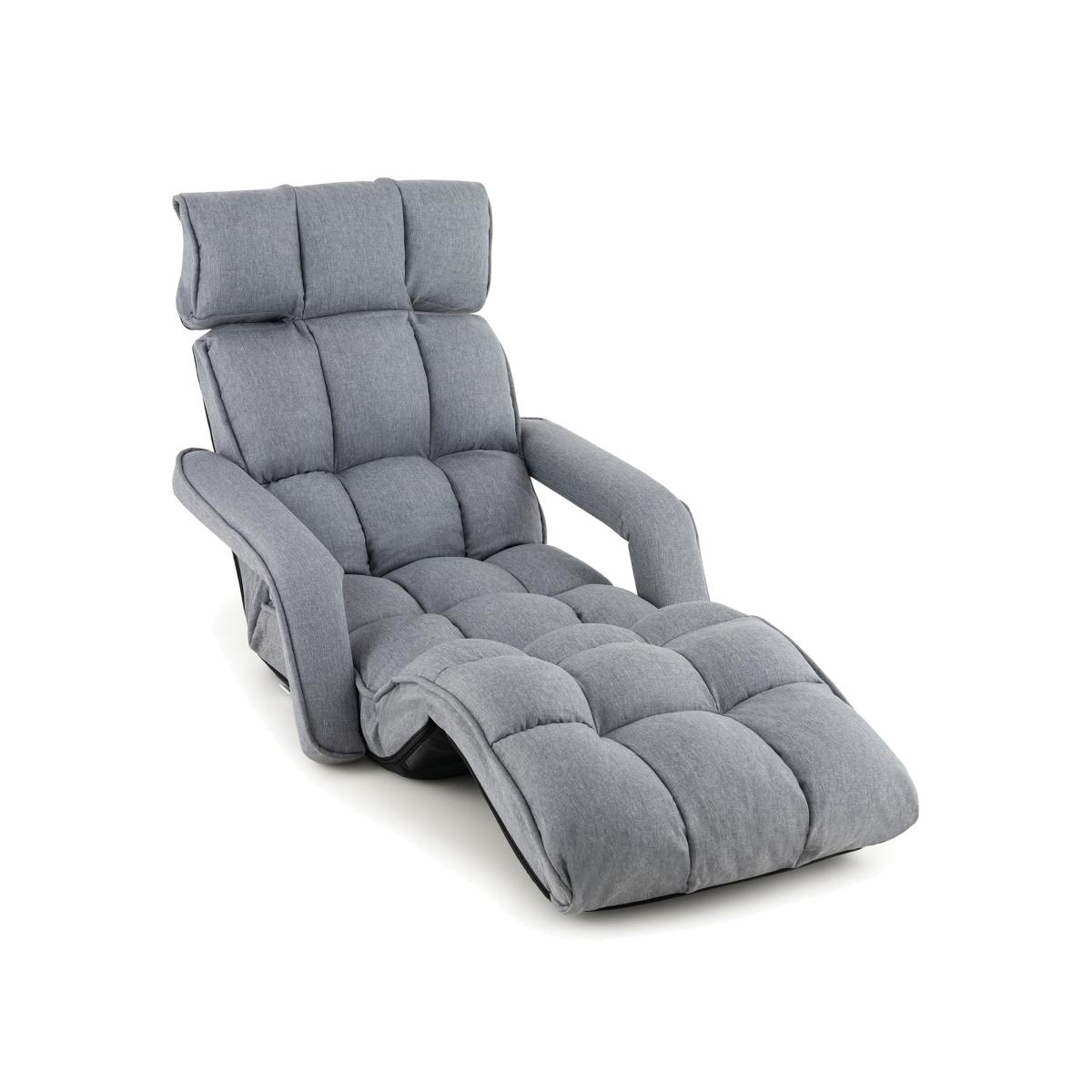 Costway Foldable Lazy Sofa-Gray - Gray