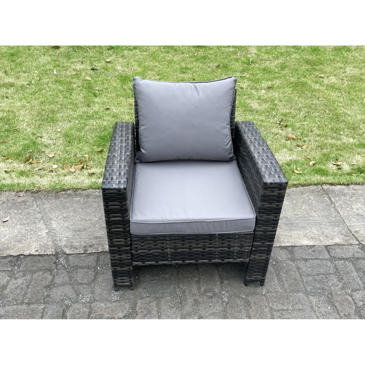 7 Seater Grey Mixed High Back Rattan Sofa Set - Dark Grey Mixed – image 2