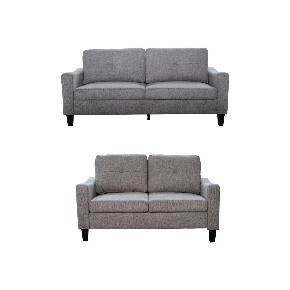 Berkley Linen 3 Plus 2 Sofa Set - Grey