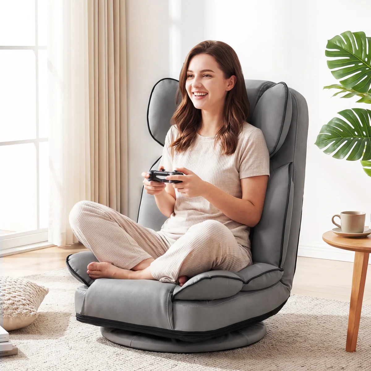 360 Degree Folding Lazy Lounger Couch-Grey - Grey – image 4