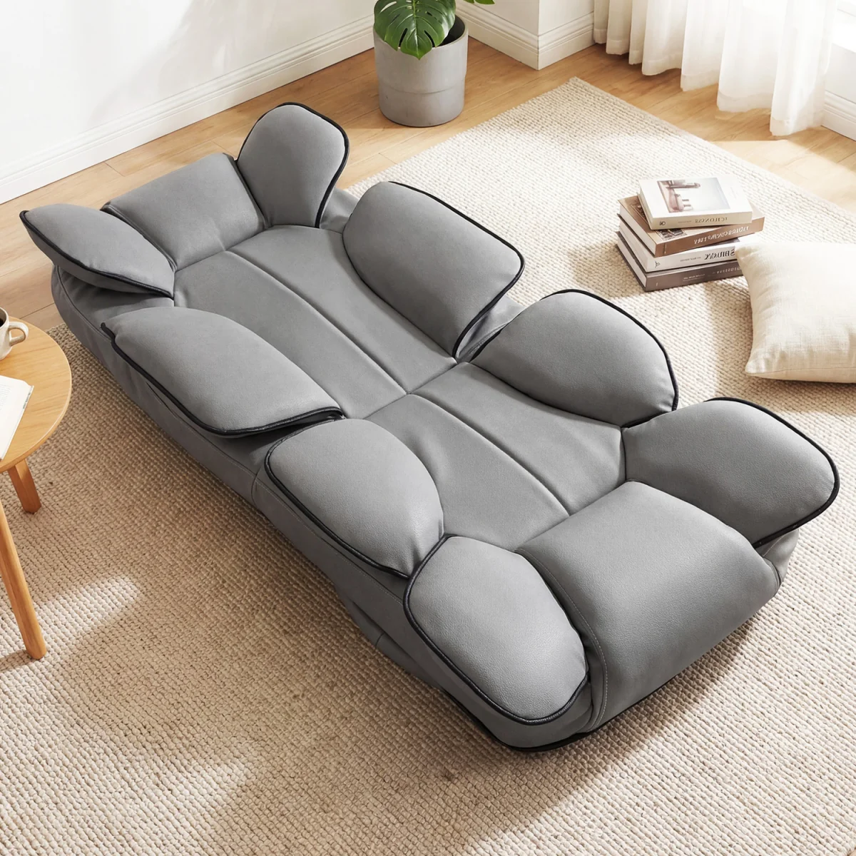 360 Degree Folding Lazy Lounger Couch-Grey - Grey – image 7