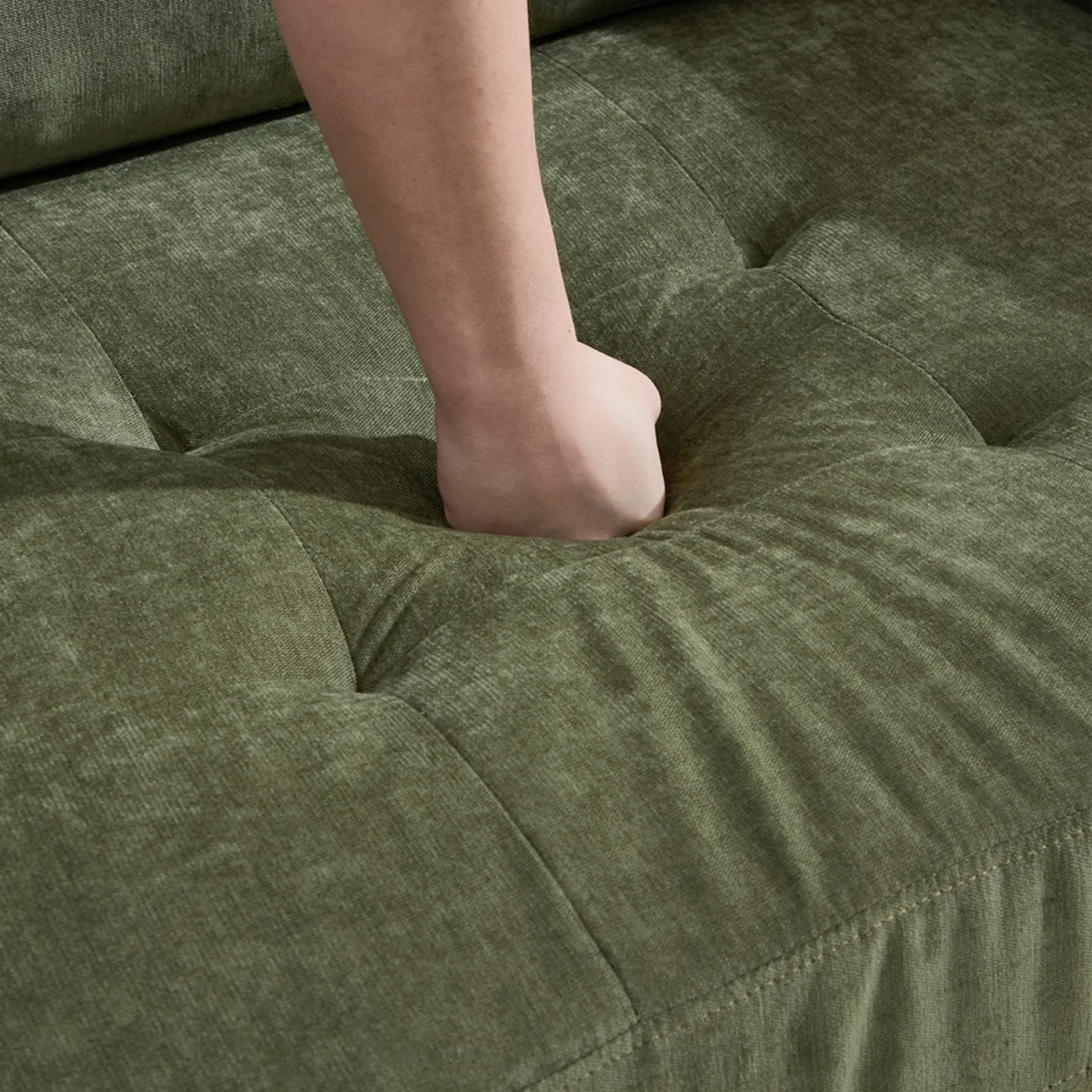 Modern Chenille Sofa with Built in Power Outlet - Green – image 12