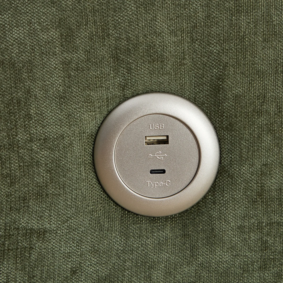 Modern Chenille Sofa with Built in Power Outlet - Green – image 13