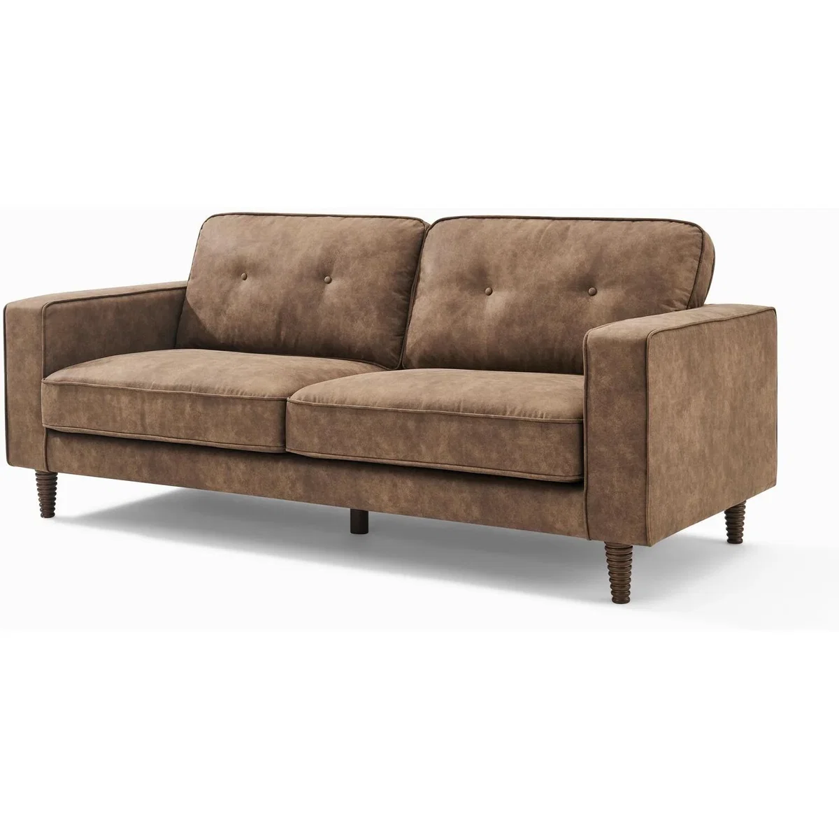 Jasper Faux Leather 3 Seater Sofa - Brown – image 8