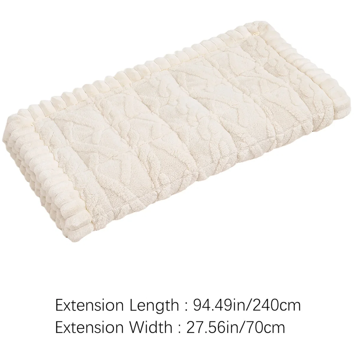 Soft and Non-slip Sofa Protector - White / 240cm W x 70cm D / 240cm – image 3