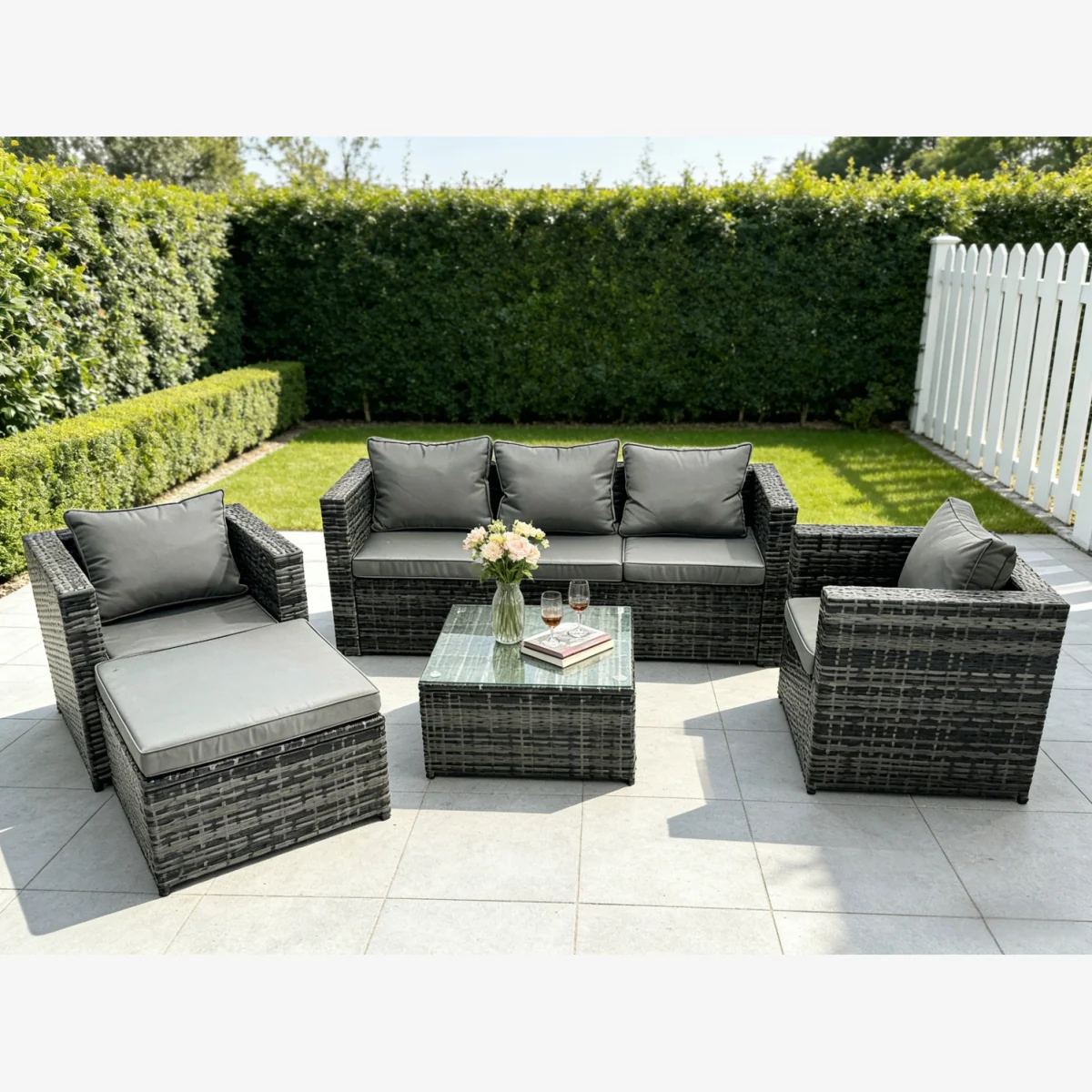 Lounge Rattan Sofa Set Patio 6 Seater – image 1