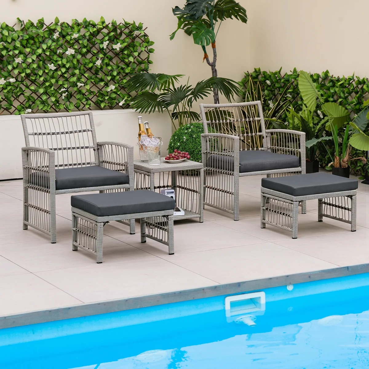 5 Piece Patio Wicker Sofa Set – image 4