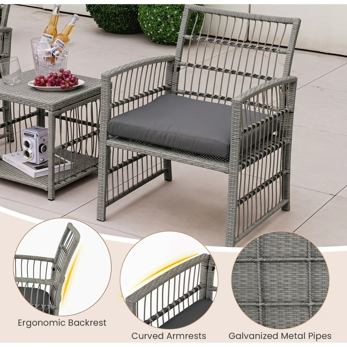 5 Piece Patio Wicker Sofa Set – image 7